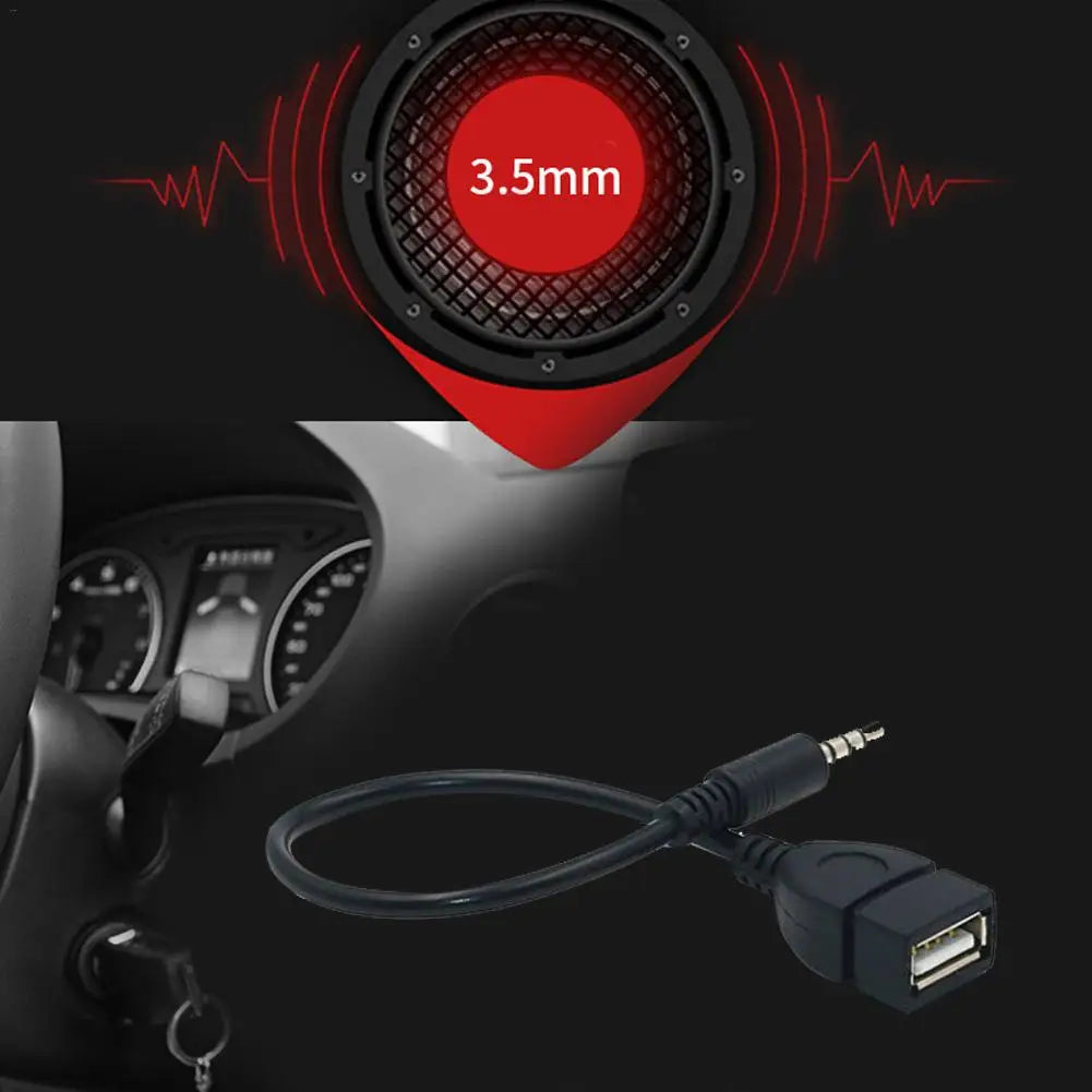 3.5mm Male To USB Female Cable 3.5mm Male Audio AUX Jack To USB 2.0 Type A Female OTG Converter Adapter Cable