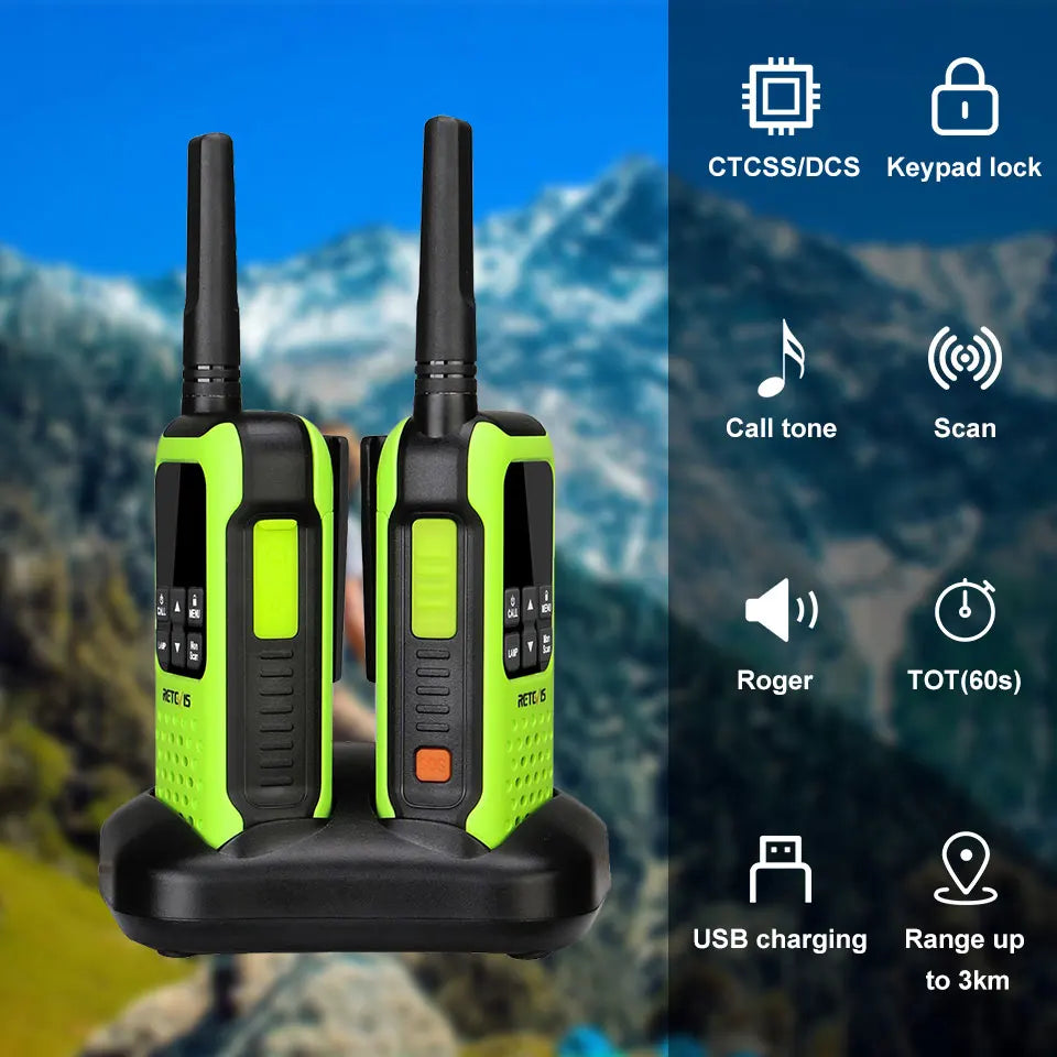 Retevis Walkie Talkie Waterproof IP67 Floating Two-way Radio 2 pcs Included PMR 446 Rechargeable AA Battery Fishing Kayak RT649P