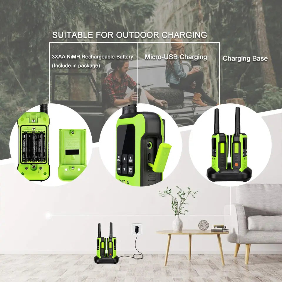 Retevis Walkie Talkie Waterproof IP67 Floating Two-way Radio 2 pcs Included PMR 446 Rechargeable AA Battery Fishing Kayak RT649P