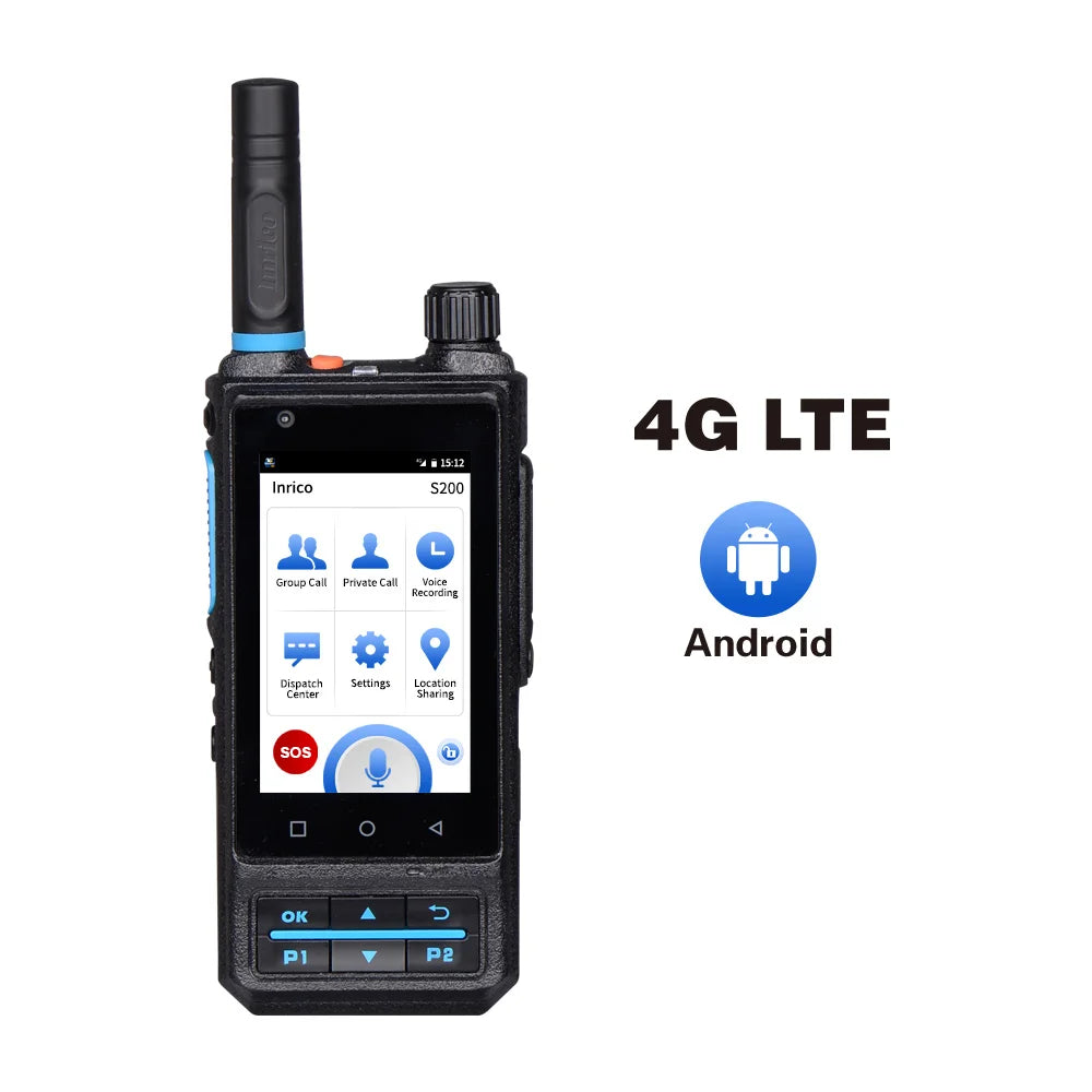 Inrico 4G Network Radio S200 Android 10 LTE/WCDMA/GSM Mobile Phone Work With Real-ptt Zello Unlocked Walkie Talkie Global Call