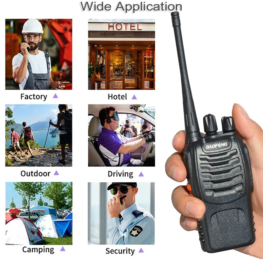 1PCS Walkie Talkie Transceiver Baofeng BF-888S Portable Radio Station BF888s BF 888S Amateur Two-Way Receiver Transmitter