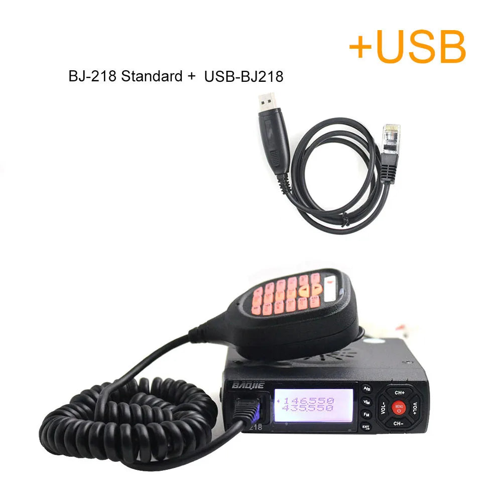 BAOJIE BJ-218 High Power 25W Mini Mobile Car Walkie Talkie UV Dual Band 136-174 & 400-470MHz FM Radio Shipping from Moscow