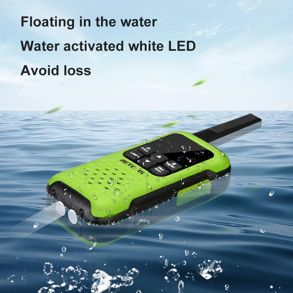 Retevis Walkie Talkie Waterproof IP67 Floating Two-way Radio 2 pcs Included PMR 446 Rechargeable AA Battery Fishing Kayak RT649P