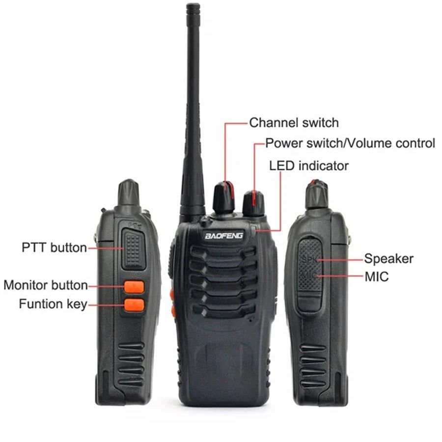 1PCS Walkie Talkie Transceiver Baofeng BF-888S Portable Radio Station BF888s BF 888S Amateur Two-Way Receiver Transmitter