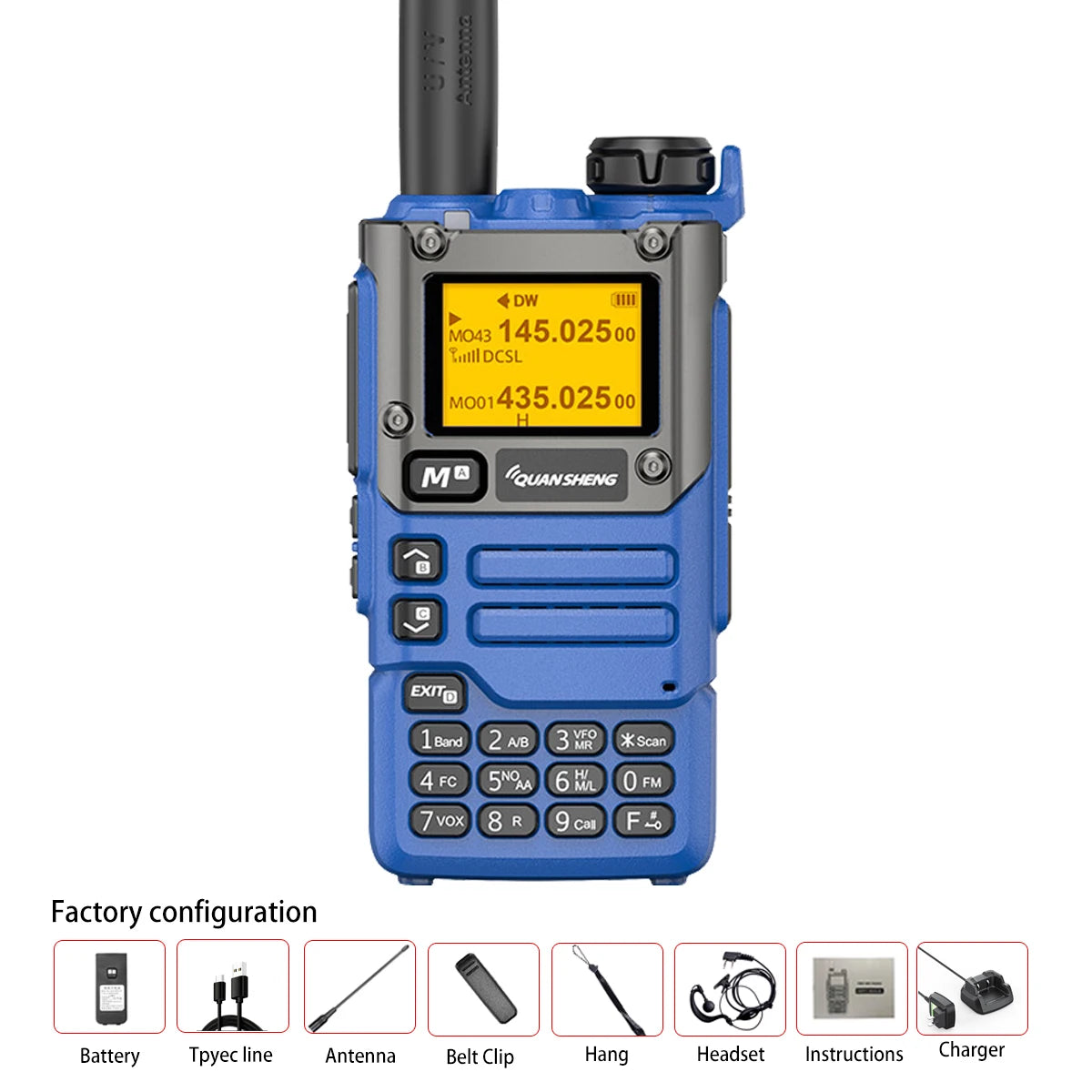 Quansheng UV-K6 Walkie Talkie 5W Air Band Radio Tyep C Charge UHF VHF DTMF FM Scrambler NOAA Wireless Frequency Two Way CB Radio