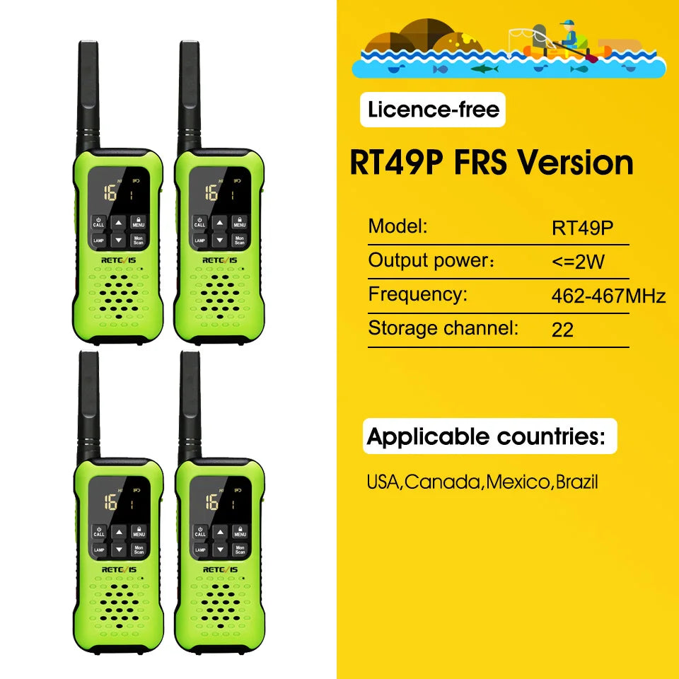 Retevis Walkie Talkie Waterproof IP67 Floating Two-way Radio 2 pcs Included PMR 446 Rechargeable AA Battery Fishing Kayak RT649P