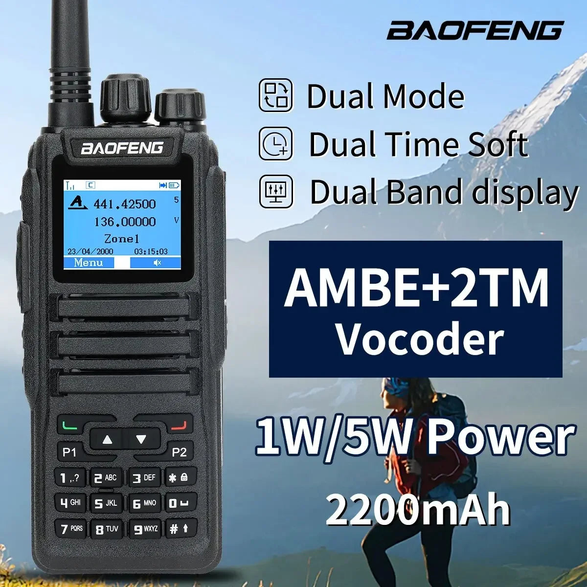 Baofeng DMR DM 1701 Digital Walkie Talkie Dual Mode Analog Two-Way Radio Open GD77 Dual Time Slot Tier 1 2 Hamradio DR 1801