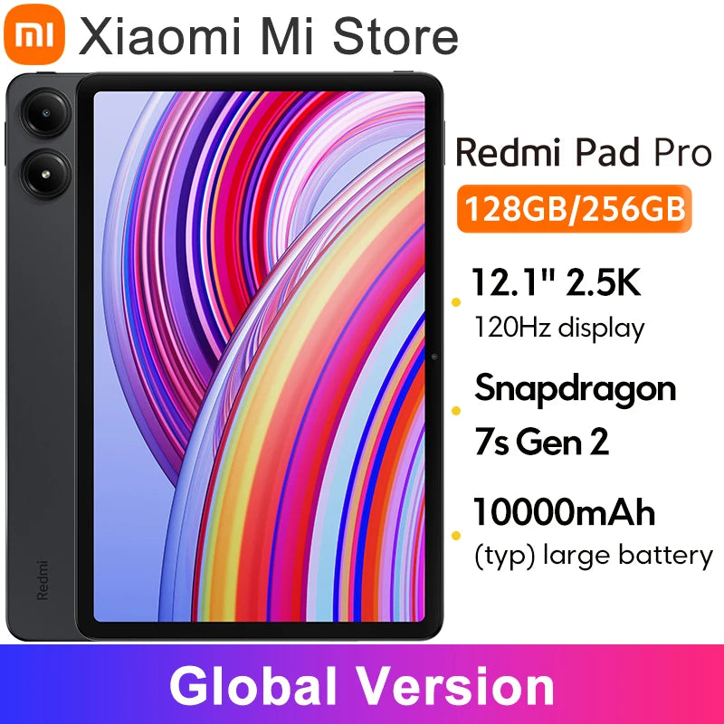 Global Version Xiaomi Redmi Pad Pro Mi Tablet 33W fast charging 10000mAh battery 12.1" 120Hz 2.5K display Snapdragon 7s Gen 2