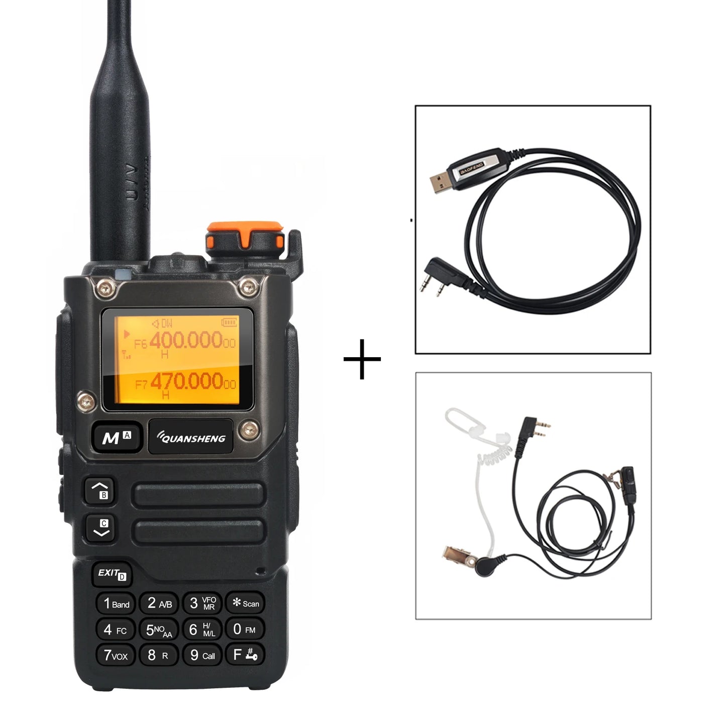 Walkie Talkie Quansheng UV-K5(8) 50-600MHz Air Band Rx Multi-Band 136-600MHz Tx DTMF Scrambler Frequency Scan Copy Vox FM Radio