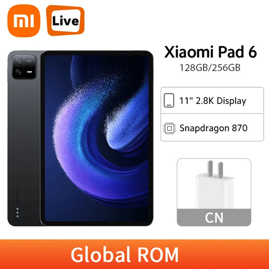 Global ROM Xiaomi Mi Pad 6 Snapdragon 870 Octa Core 2.8K 144Hz Screen 13MP Camera 8840mAh Battery 4 Speakers Dolby Vision