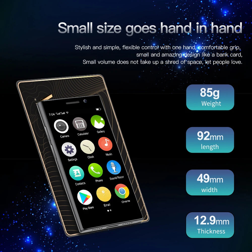 Original SERVO S24 Mini 4G Cellular Smartphone GPS Android 10.0 Face Recognition 2GB/16GB 2000mAh 3" Display Small Mobile Phones