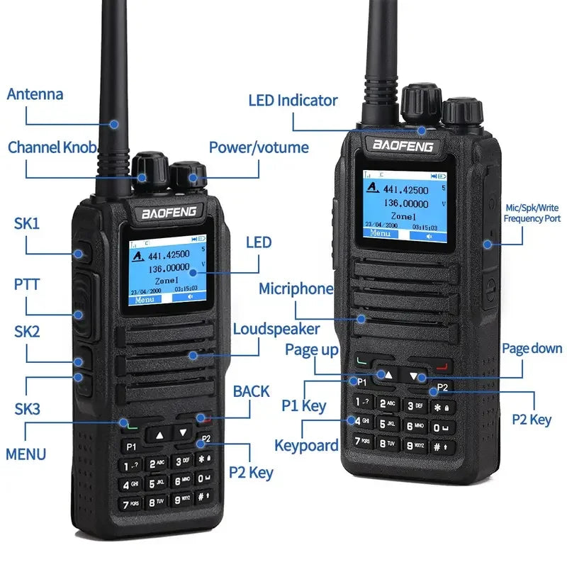 Baofeng DMR DM 1701 Digital Walkie Talkie Dual Mode Analog Two-Way Radio Open GD77 Dual Time Slot Tier 1 2 Hamradio DR 1801