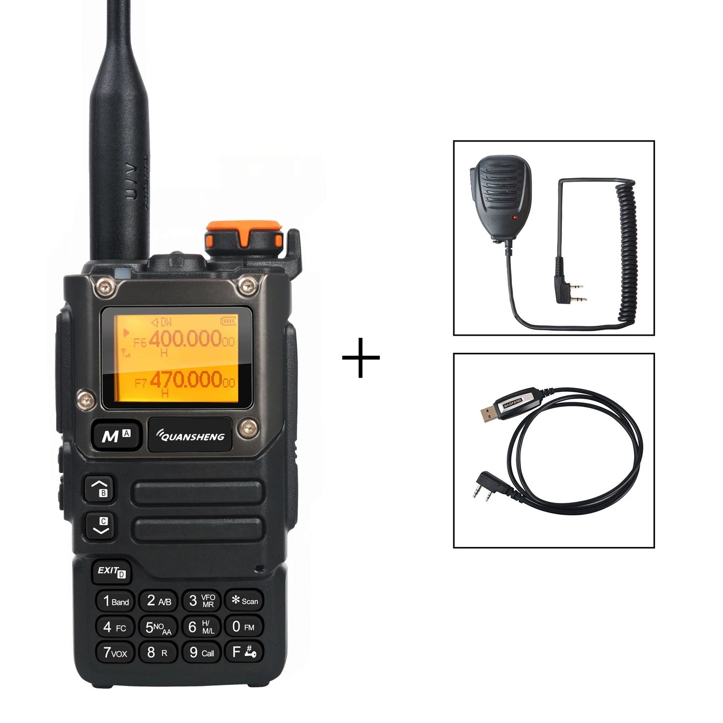 Walkie Talkie Quansheng UV-K5(8) 50-600MHz Air Band Rx Multi-Band 136-600MHz Tx DTMF Scrambler Frequency Scan Copy Vox FM Radio