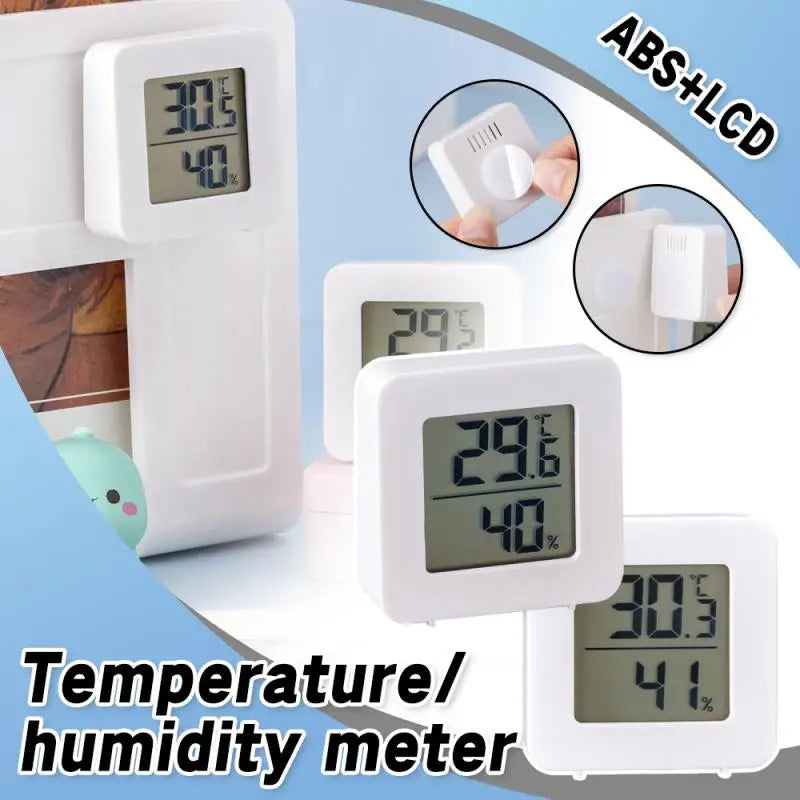 LCD Digital Thermometer Hygrometer Indoor Wall Mounted Room Temperature Humidity Meter Sensor Gauge Wet Dry Home Thermometer