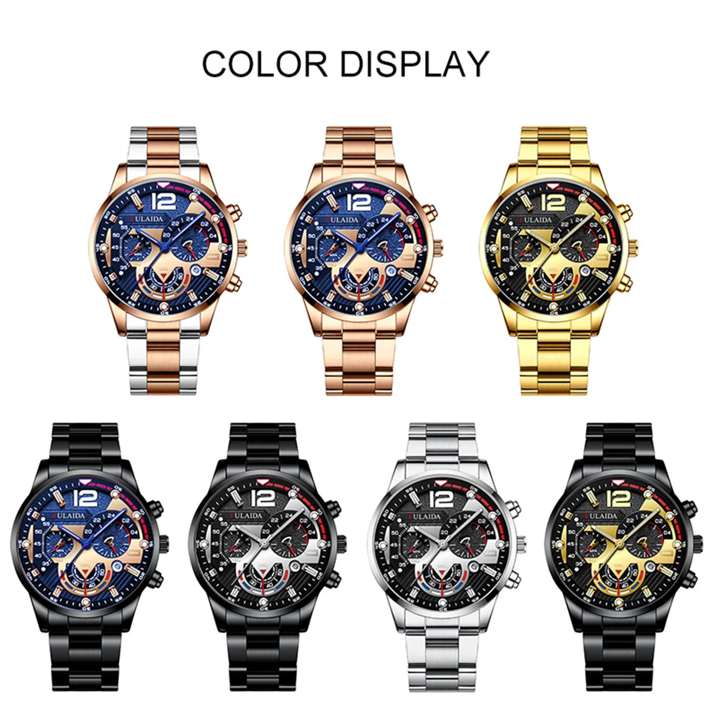 Luxury Business Quartz Watch For Men Simple Luminous Date Quartz Watches Male Fashion Stainless Steel Rose Gold Business Watches