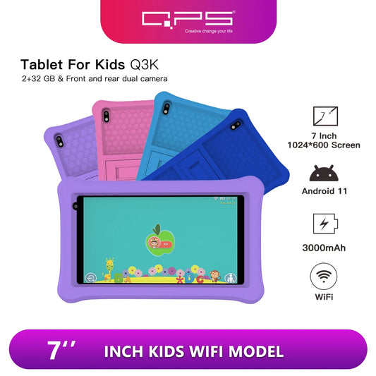 QPS Q2K Android Kid Tablet 7 inch 1GB RAM 16GB Rom 3000mAh  Children's educational learning tablet