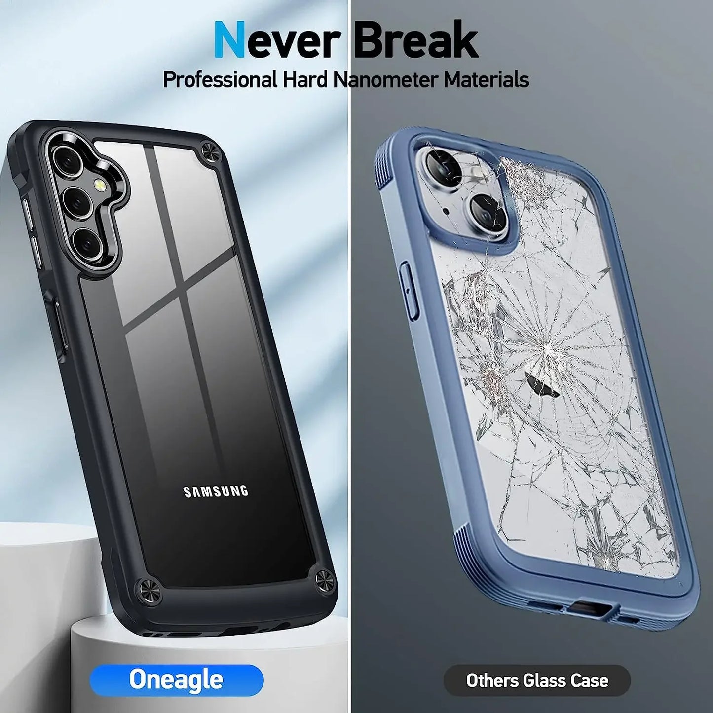 For Samsung Galaxy A14 5G Crystal Clear Case with 2X Tempered Glass Screen Protectors Military Shockproof Case for Samsung A14