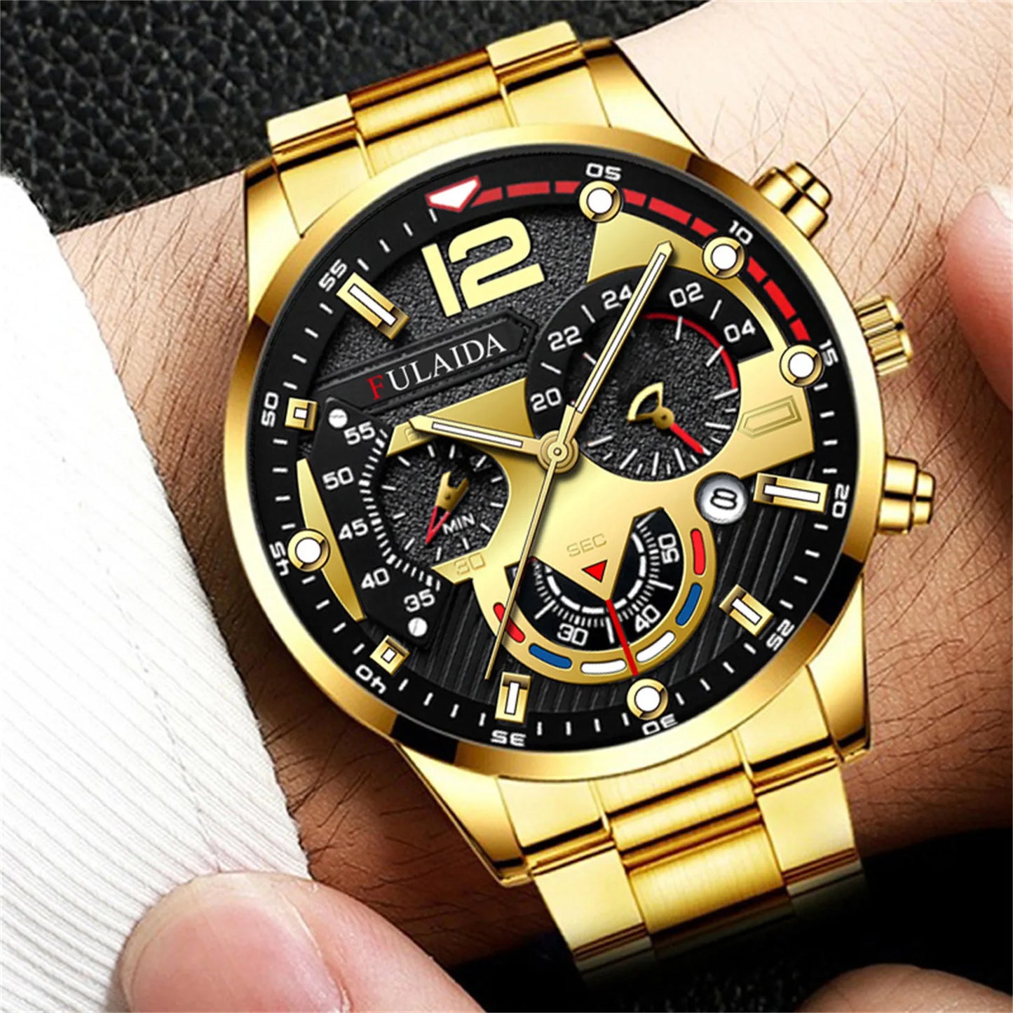 Luxury Business Quartz Watch For Men Simple Luminous Date Quartz Watches Male Fashion Stainless Steel Rose Gold Business Watches