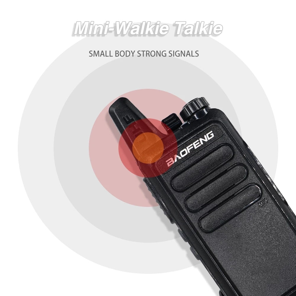 Baofeng Mini Walkie-Talkie Uhf Band Outdoor Portable Two Way Radio Handheld Walkie Talkie USB Charging For Hunting Walking