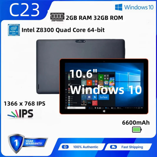 Hot 64-Bit 10.1" Windows 10 Tablet PC EZpad C23S 2GB RAM 32GB ROM Intel Z8350 Quad Core 1366 x 768 IPS HDMI 1*USB 3.0 6600mAh