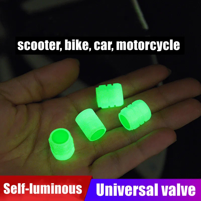 4pcs Electric Scooter Accessories Scooter Self-luminous Valve Caps Universal Schrader Valve Caps for Mijia M365 Ninebot MAX G30