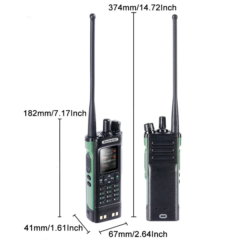 Baofeng Walkie Talkie UV-32 GPS 10W Bluetooth APP Programming Multi Band Fast Copy Frequency NOAA USB-C Long Range Two Way Radio