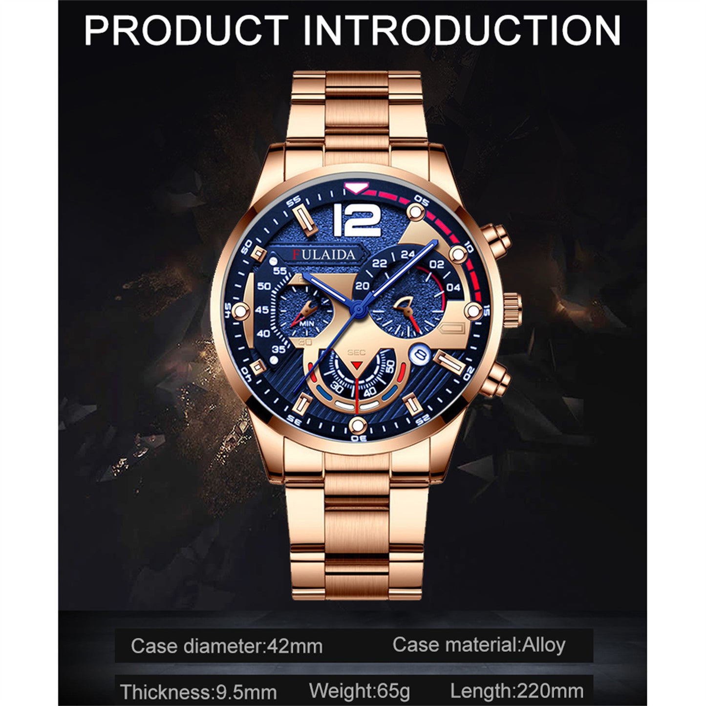 Luxury Business Quartz Watch For Men Simple Luminous Date Quartz Watches Male Fashion Stainless Steel Rose Gold Business Watches