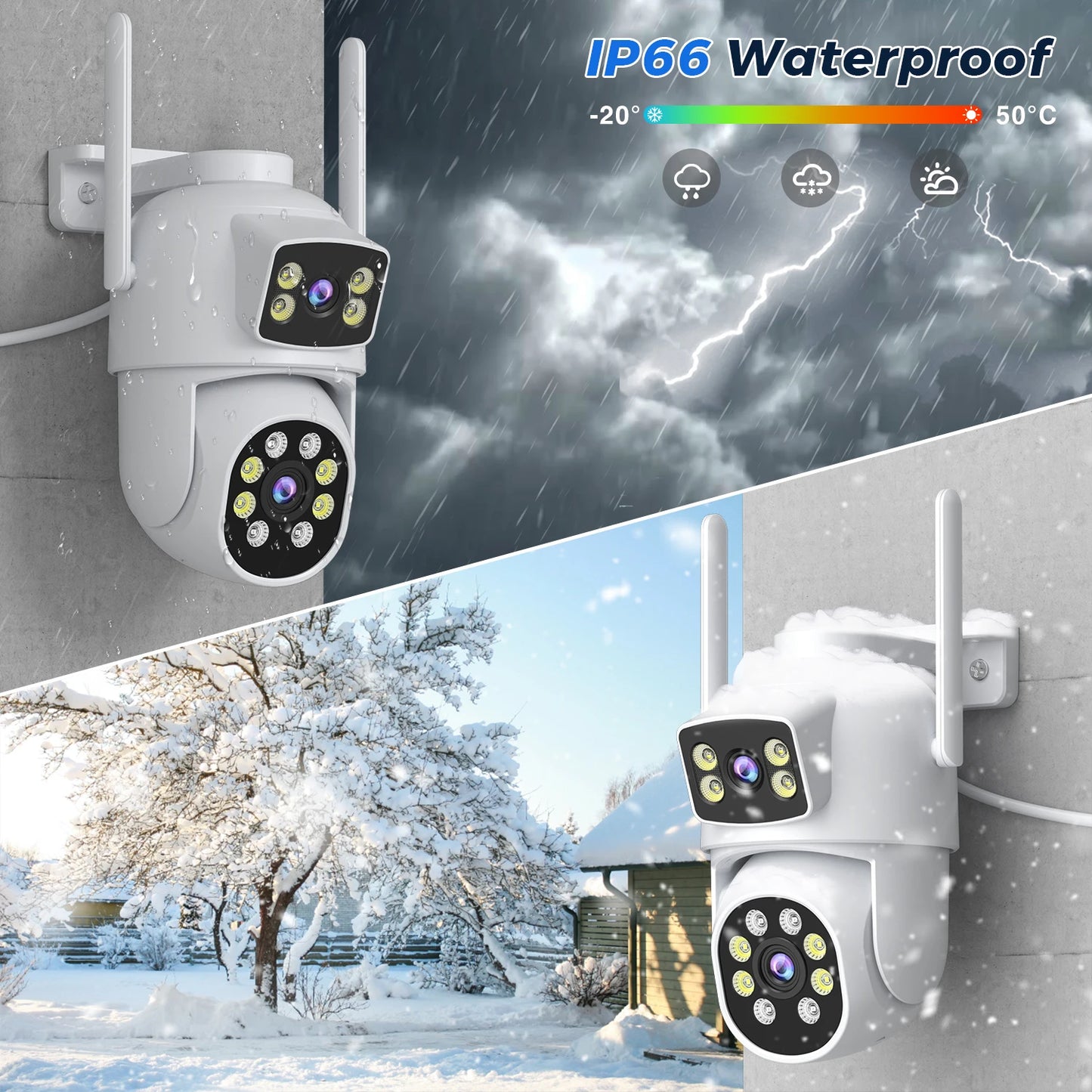 10MP 5K PTZ WiFi IP Camera Security Protection Dual Lens Screen Color Night Vision Auto Track CCTV Surveillance Camera O-KAM Pro