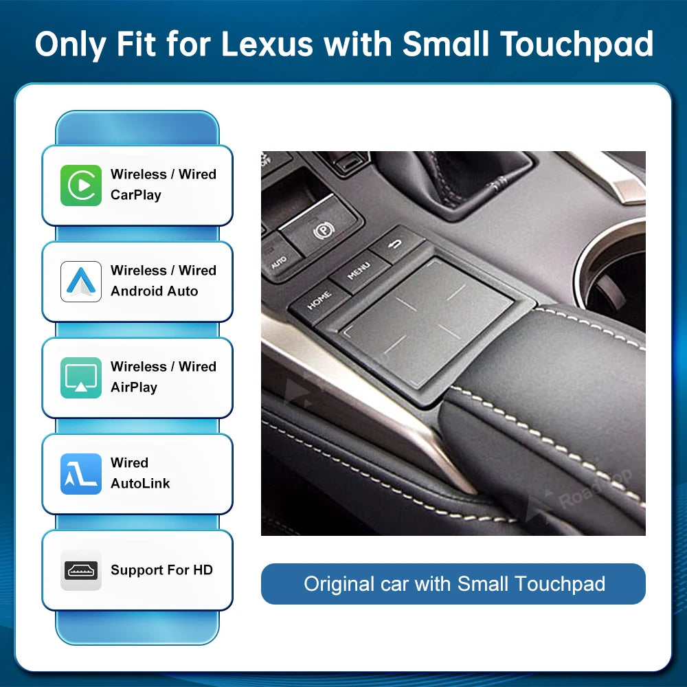 Wireless CarPlay Android Auto for Lexus NX RX IS ES GS RC CT LS LX LC UX 2014-2019 with Mirror Link AirPlay Car Play Functions