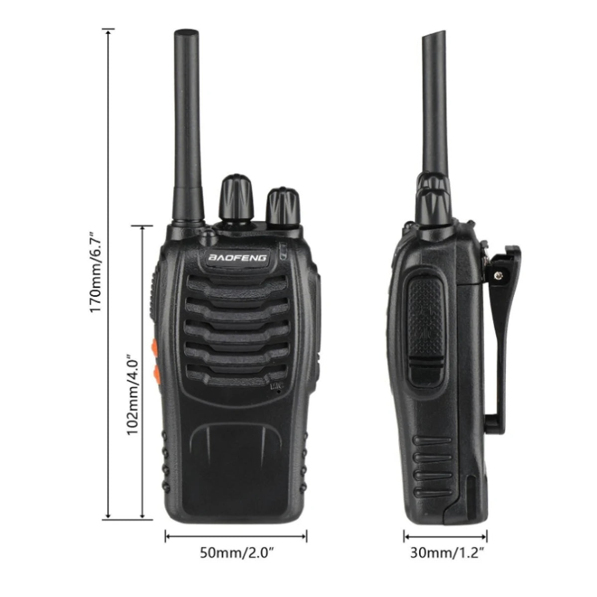 2PCS Stuks Baofeng 888S Walkie Talkie BF-888S 5W Ham Tweeweg Radio Set UHF 400-470Mhz 16ch Walkie-Talkie Transceiver USB charge