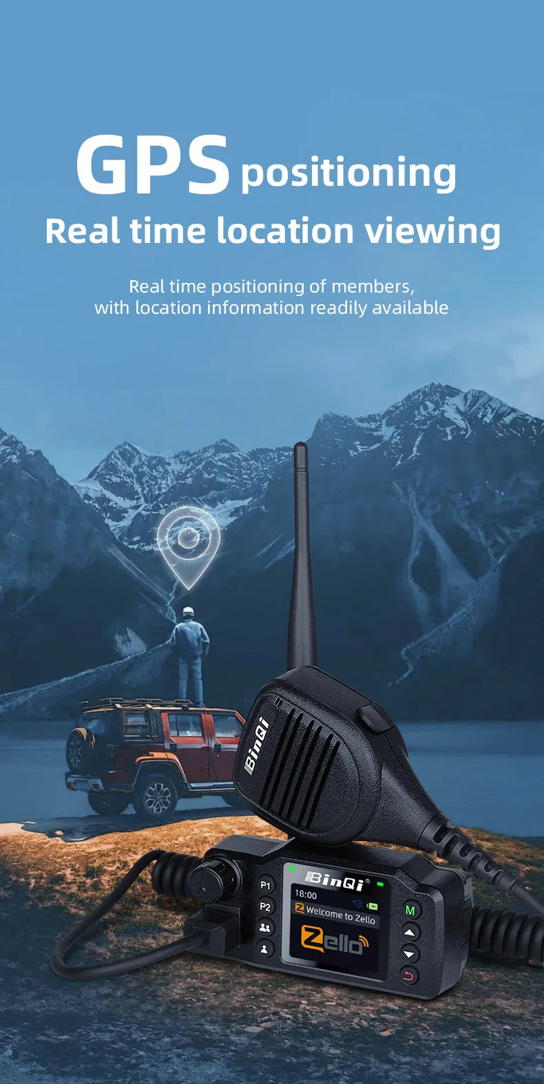 8900plus Zello Mini Mobile Radio 2G 3G 4G 5000KM Transceiver Supports GPS Positioning Car Radio