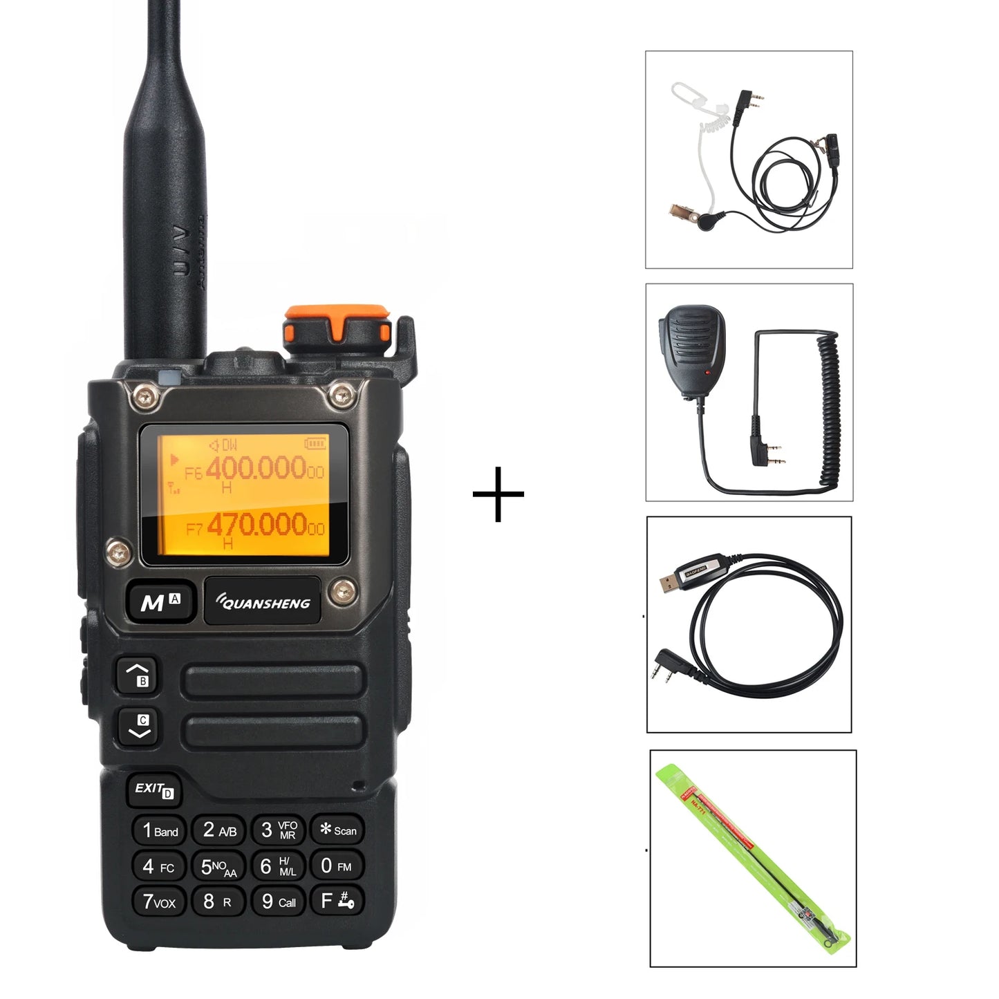 Walkie Talkie Quansheng UV-K5(8) 50-600MHz Air Band Rx Multi-Band 136-600MHz Tx DTMF Scrambler Frequency Scan Copy Vox FM Radio