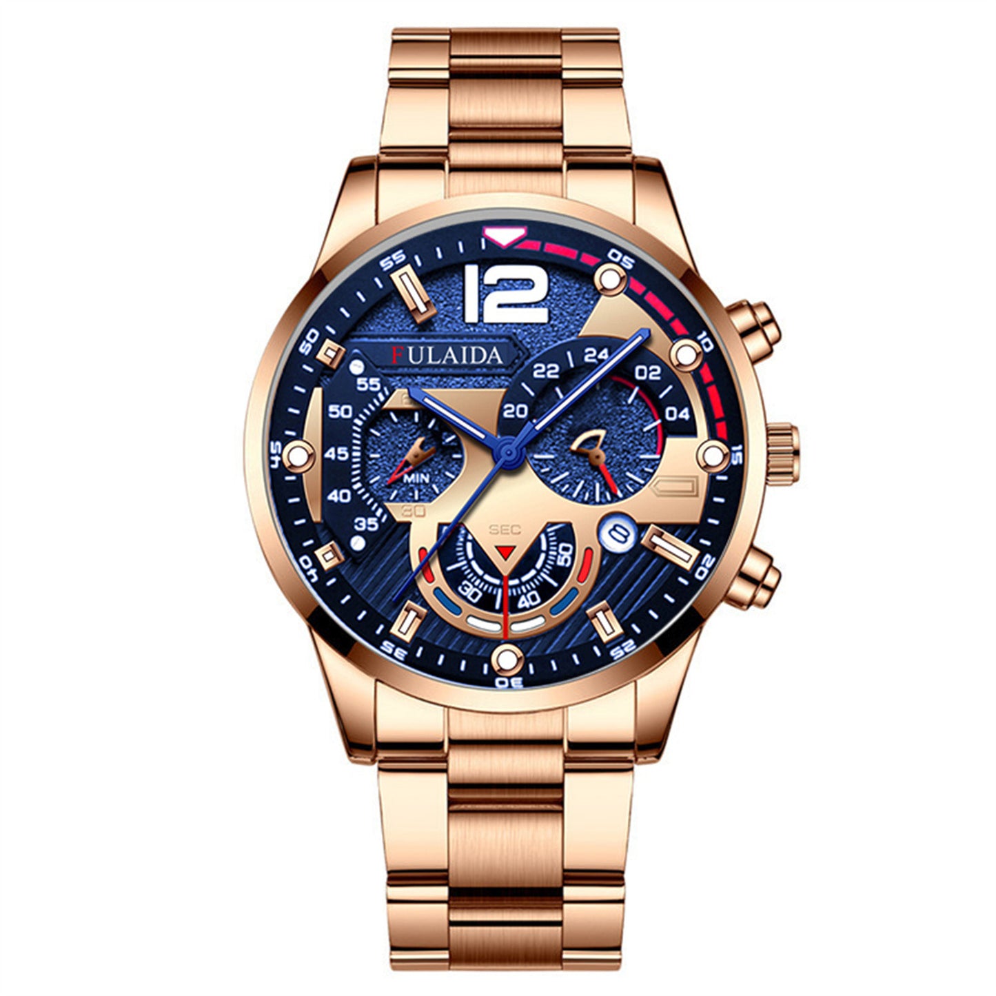 Luxury Business Quartz Watch For Men Simple Luminous Date Quartz Watches Male Fashion Stainless Steel Rose Gold Business Watches