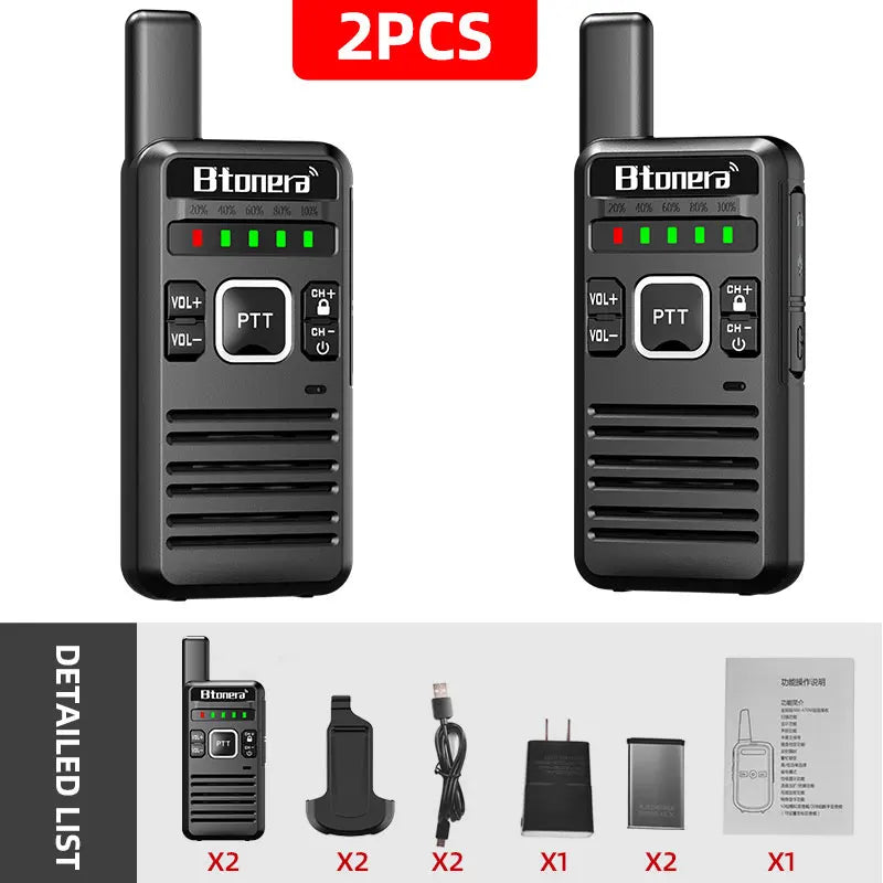 1/2 PCS BTDX BT68 Walkie Talkie UHF 400 470MHz PMR 446 Long Range Two Way Ham Radios Transceiver for Hunting Hotel USB-C