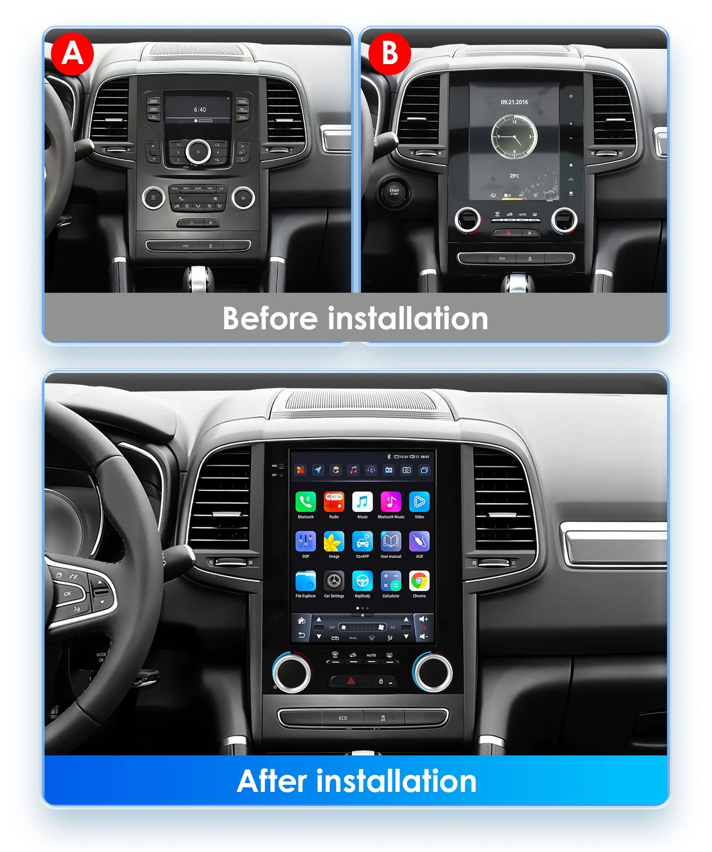 9.7"Android 13 Auto Car radio for Renault Koleos Megane 4 Samsung SM6 Talisman 2017-2019 Multimedia player 4G Carplay 7862 Audio