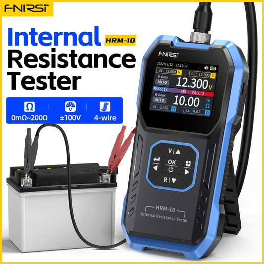 FNIRSI HRM-10 Battery Voltage Internal Resistance Tester 18650 High-precision AC Acid Lithium Lead Car Battery Capacitor Tester