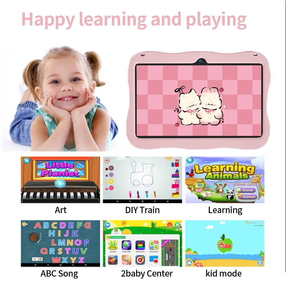 Sauenaneo Global New Original 7.0-inch Kids Tablet Android Children's Game Education Tablet 4GB RAM 64GB ROM 4000mAh Battery