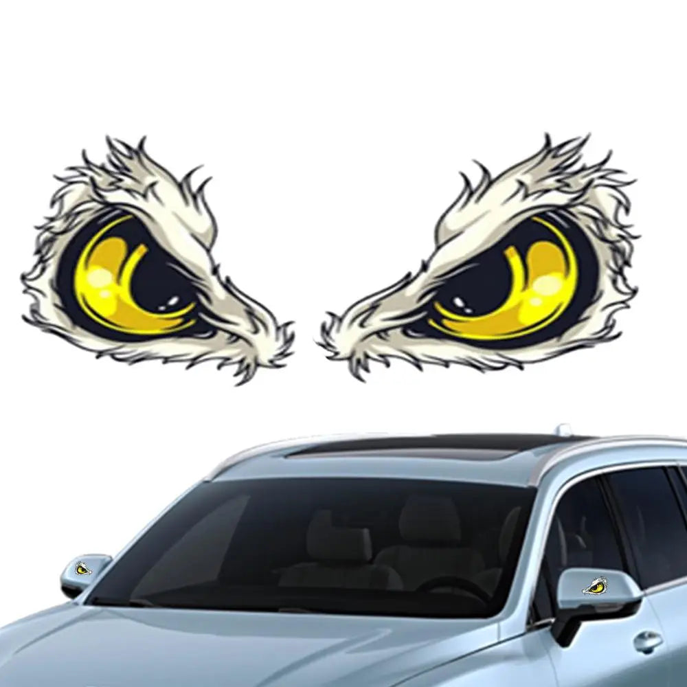 Car Reflective Eyes Stickers 3D Night Safety Driving Reflective Cute Caution Decal Funny Car Accessories Durable Car Decoration