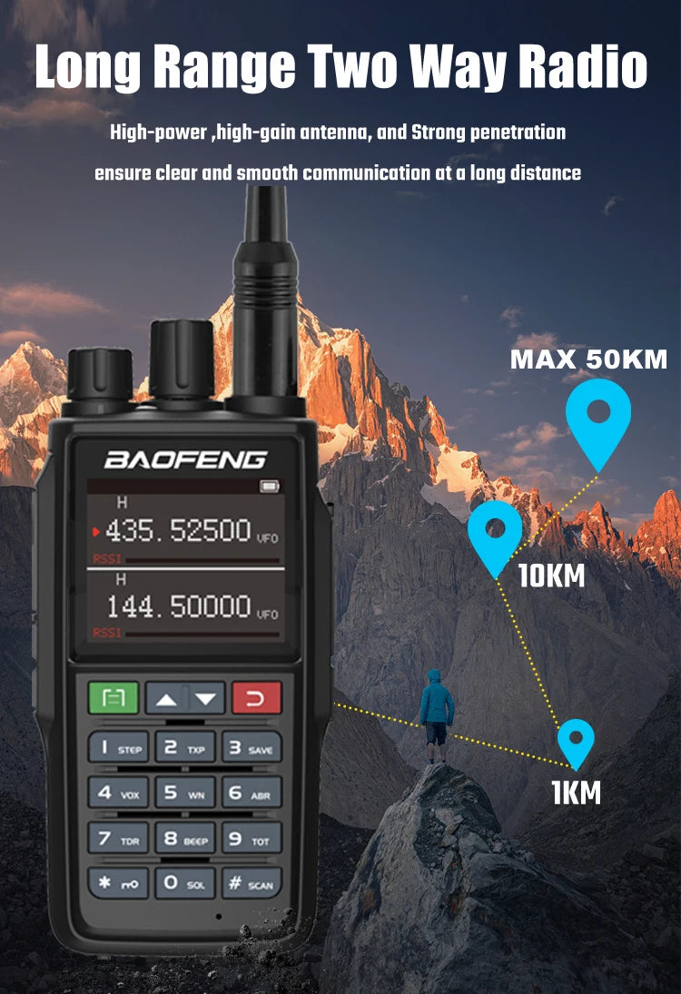 New Baofeng UV-G26 PRO Walkie Talkie 10W Dual Band High Power Long Range Portable 999 Channel Ham FM Radio UHF VHF Two Way Radio