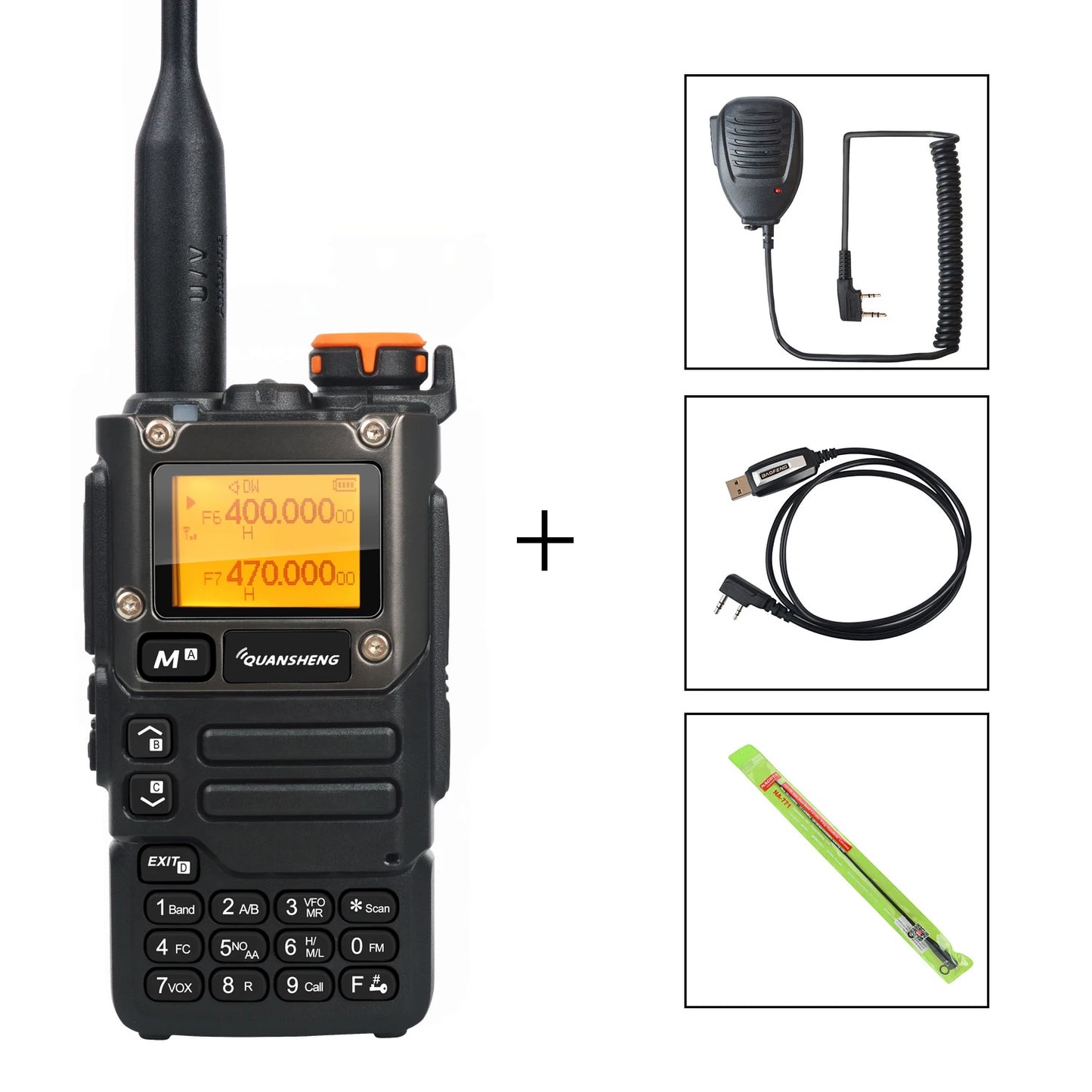 Walkie Talkie Quansheng UV-K5(8) 50-600MHz Air Band Rx Multi-Band 136-600MHz Tx DTMF Scrambler Frequency Scan Copy Vox FM Radio