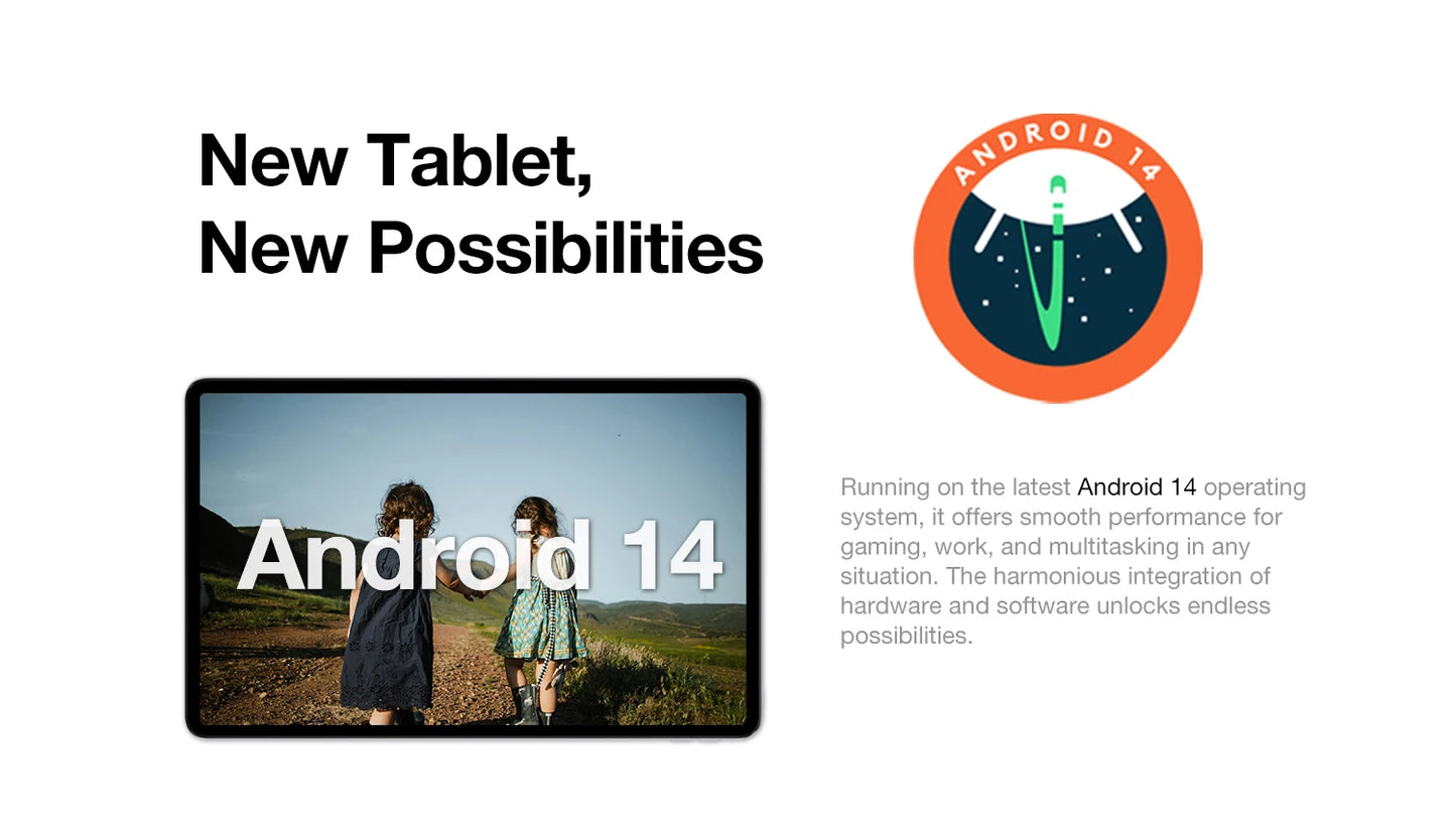 AGM PAD T1 Tablet 10.95 inch 1200*1920 FHD+ Screen  8（4+4）GB RAM 128GB ROM 4G LTE Android 14 Unisoc T606 Tablets Widevine L1