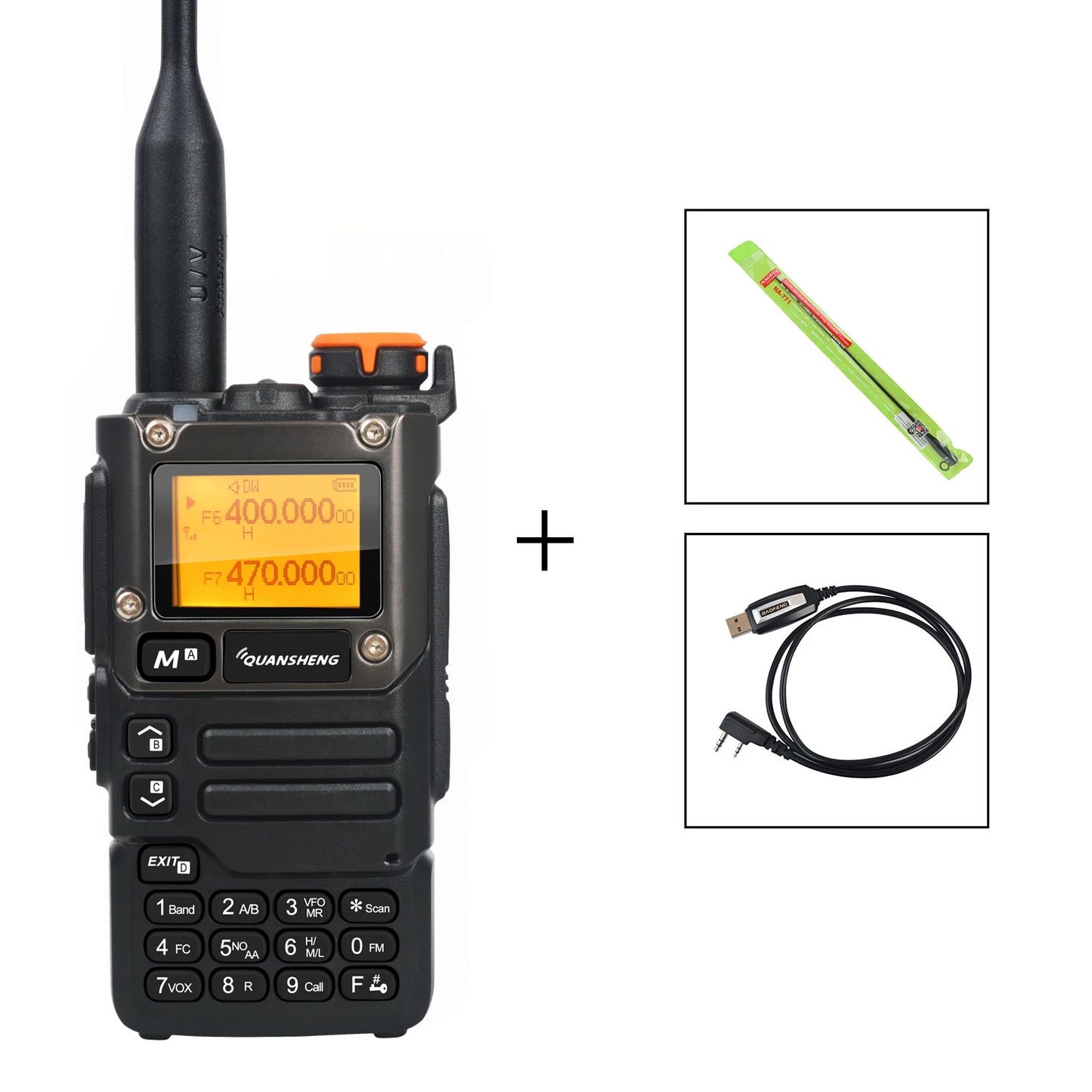 Walkie Talkie Quansheng UV-K5(8) 50-600MHz Air Band Rx Multi-Band 136-600MHz Tx DTMF Scrambler Frequency Scan Copy Vox FM Radio