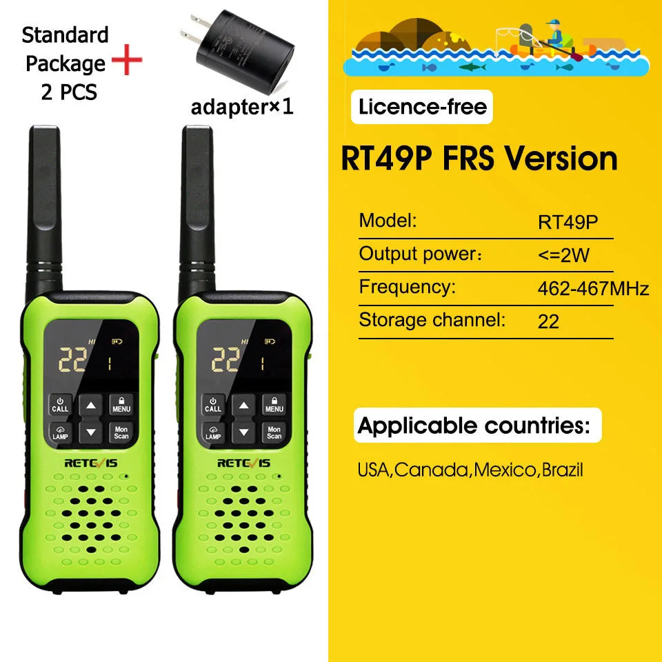 Retevis Walkie Talkie Waterproof IP67 Floating Two-way Radio 2 pcs Included PMR 446 Rechargeable AA Battery Fishing Kayak RT649P