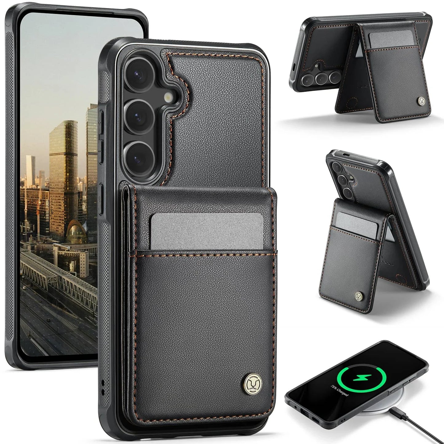 Magnetic 2 in 1 Detachable for Samsung Galaxy S25 S24 Ultra Wallet Case with Card Holder, Magnetic Flip Kickstand Credit Slots