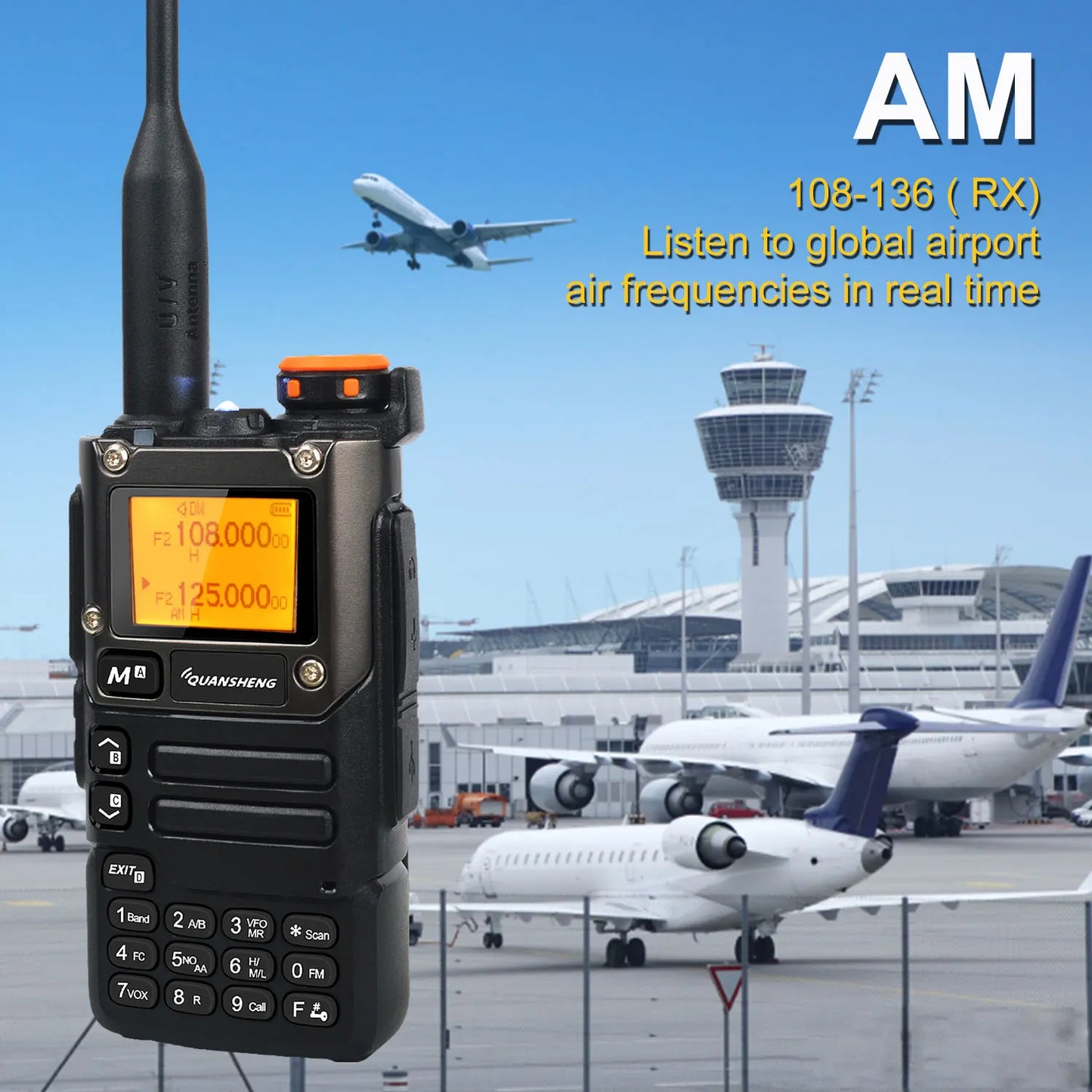 Walkie Talkie Quansheng UV-K5(8) 50-600MHz Air Band Rx Multi-Band 136-600MHz Tx DTMF Scrambler Frequency Scan Copy Vox FM Radio