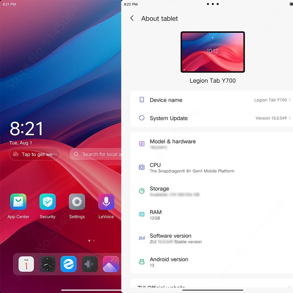 Original Lenovo LEGION Y700 2023 12G 256G / 16G 512G ROM Gaming Pad 8.8" 144Hz Snapdragon 8+ Gen 1 45W 6550mAh Android Tablet PC