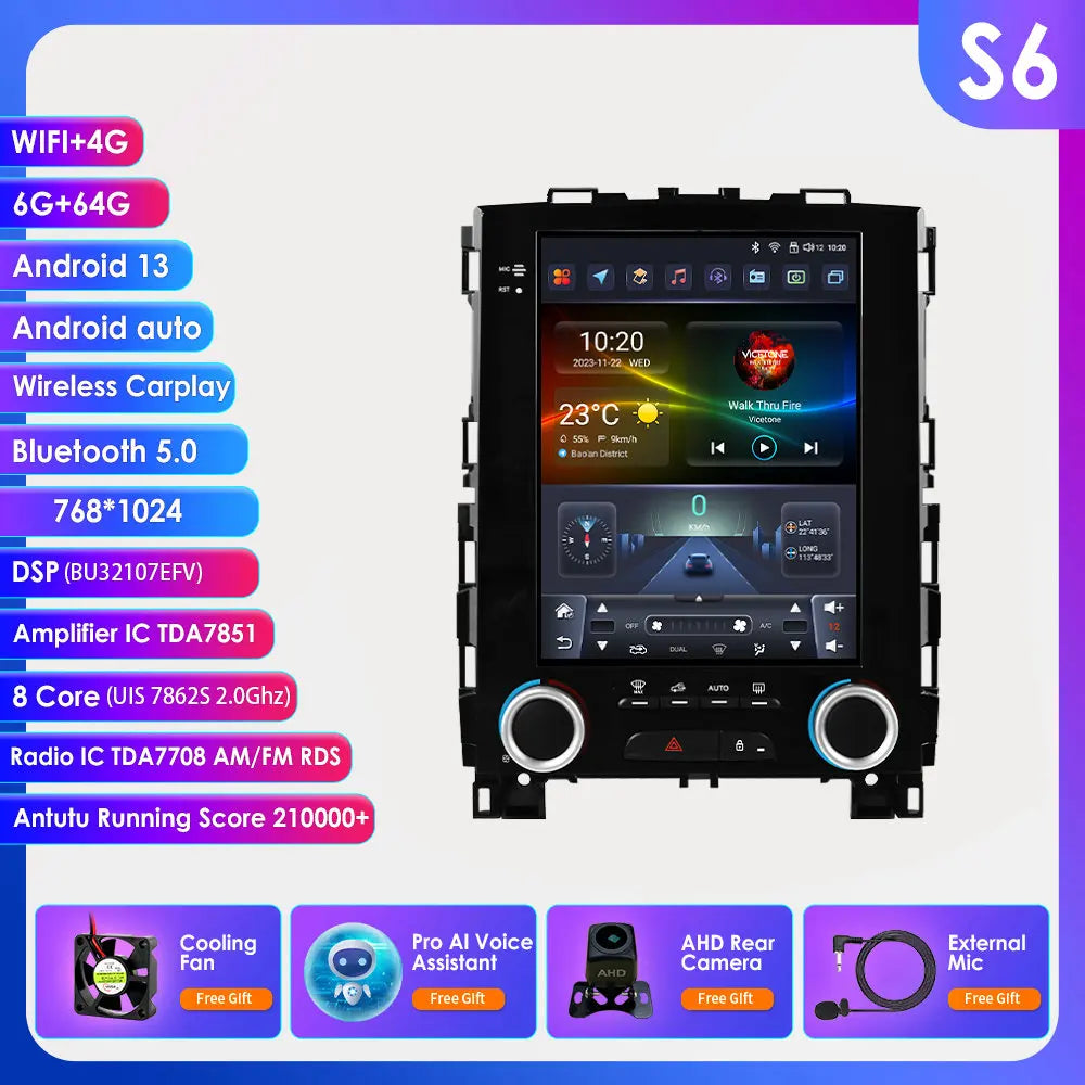 9.7"Android 13 Auto Car radio for Renault Koleos Megane 4 Samsung SM6 Talisman 2017-2019 Multimedia player 4G Carplay 7862 Audio