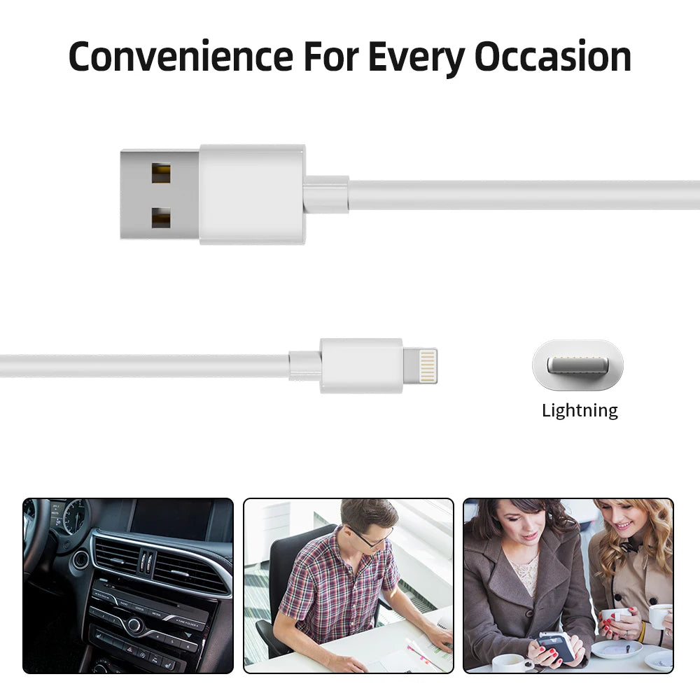 6pcs 6ft Fast Charging USB Cable for IPhone Lightning Cable for IPhone Fast Charging Charger Cable Cord Compatible for IPhone