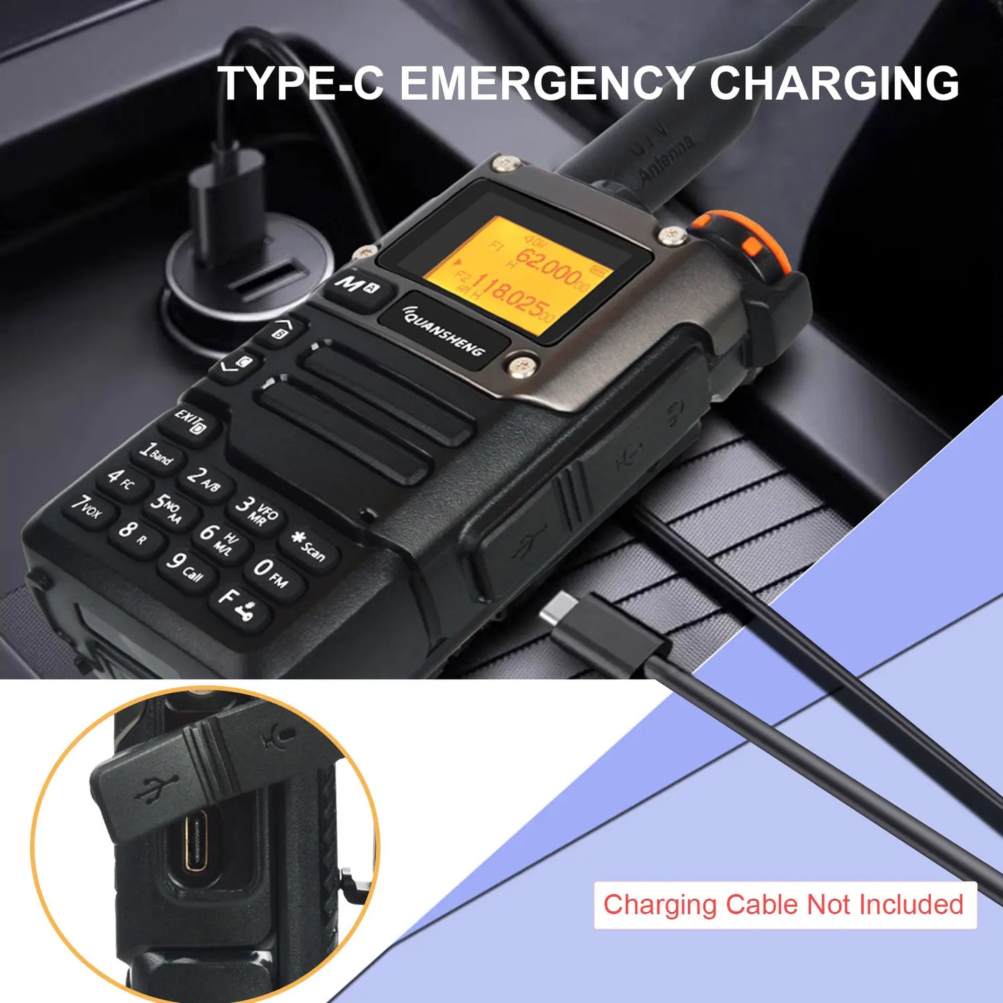 Walkie Talkie Quansheng UV-K5(8) 50-600MHz Air Band Rx Multi-Band 136-600MHz Tx DTMF Scrambler Frequency Scan Copy Vox FM Radio