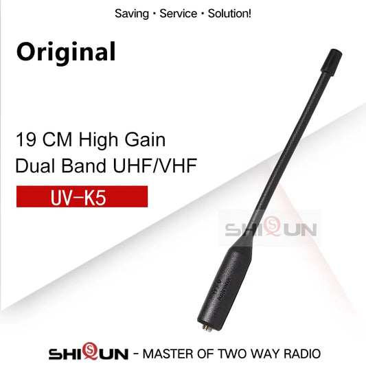 Quansheng UV-K5 Walkie Talkie Antenna UV-K58 UV-K6 Original Dual Band UHF VHF 144/430Mhz SMA-Female Aerial UV-5R Plus 19CM Radio